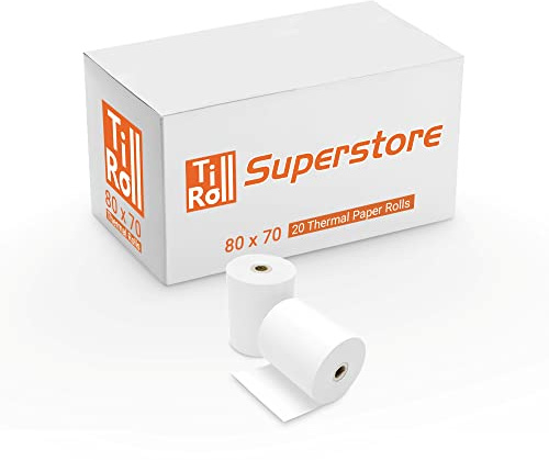 80 x 70mm Thermal Till Rolls (20 Rolls) (Pack of 1-20 Rolls)