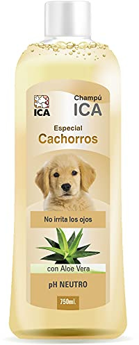 ICA CHPM23 Champú Especial para Cachorros con Aloe Vera, pH Neutro, Protege y Regenera, con Fragancia a Coco, 750ml