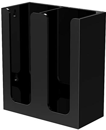 Richboom Acrylic Coffee Cup and Lid Storage Organizer Holder, 2 Compartments, Black