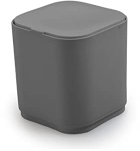 Kiamami Valentina Poubelle de Table en résine thermoplastique Grise 1.2L