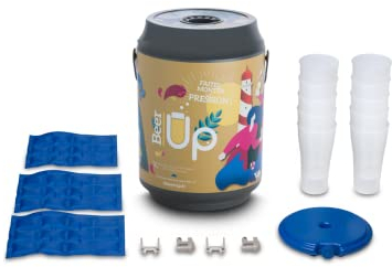 BEER UP décor Epicurien Tireuse à bières portative - 10 verres - fûts Beertender - 20h de froid sans électricité - remplissage par le fond des verres