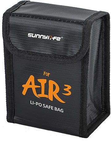 MotuTech Borsa antideflagrante Fireproof per Batteria Lipo per DJI AIR 3 Batterie Accessori Prorezione, Per 2 batterie, Copertura antideflagrante