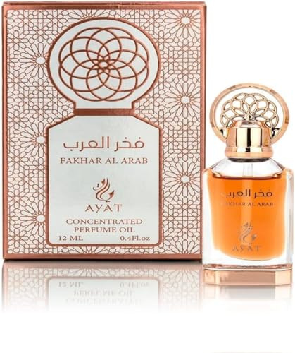 AYAT PERFUMES - Aceite de perfume 12 ml extracto de perfume oriental árabe olor largo almizcle halal oud natural ámbar sin alcohol para mujer - Hecho en Dubai (Fakhar Al Arab)