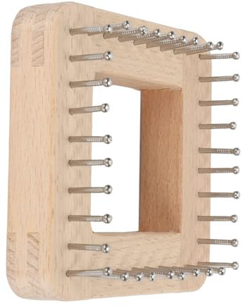 Trästickväv Professionell Gör-det-själv Handgjord Stickbräda för Vävning Av Mössa Halsduk Sjal Barn Vuxna (10 * 10 cm)