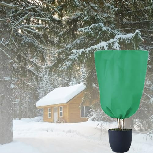 Docache 200x240cm Cappuccio Protezione Piante, Telo Copripiante Invernale Antigelo con Coulisse e Cerniera, Protezione Piante Inverno, Materiale Spesso, Resistente agli Strappi (Verde)