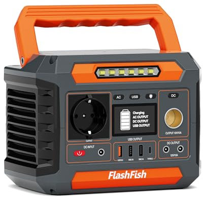 FlashFish P66A Station Électrique portable 144,3Wh, Generateur Électrique 200W avec 230 V AC/DC/USB/type C/lumières LED, Batterie de Secours pour Camping, Voyage, Panne de courant