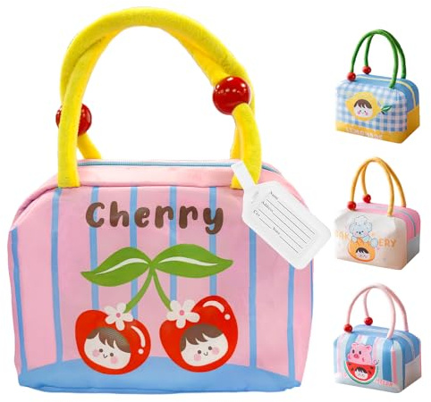 Shyllin Borsa Frigo Piccola per Bimbi, 4.5L Mini Borsa Termica Porta Pranzo Bambini Ragazzo, Lunch Bag, Porta Pranzo Bambini Termico, per la Scuola Materna, il Picnic (Rosa, S)