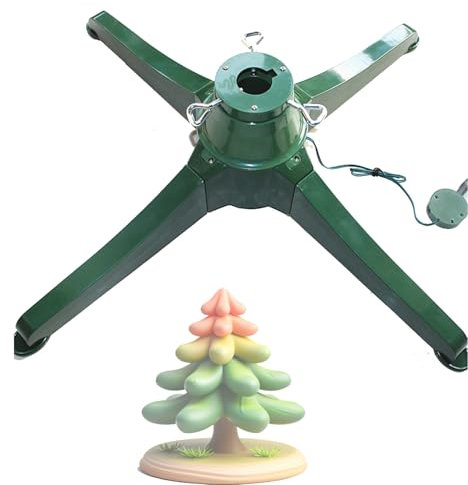 Soporte giratorio para árbol de Navidad para árboles artificiales, base giratoria de 360° para decoración festiva, soporte resistente para configuración navideña