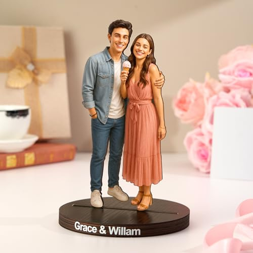 VEELU Figura Personalizada con Foto Marco de Foto con Efecto 3D Decoración de Escritorio Regalo San Valentin Mujer Hombre Regalos Originales para Navidad Cumpleaños Aniversarios
