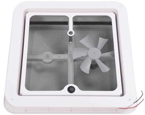 Tomantery Ventilador de Techo para Autocaravana, Duradero, Resistente Al Agua, 12 V, Ventilación de Techo para RV de Doble Dirección para Baño, Cocina, Almacén, 13,39 X 13,39 Pulgadas