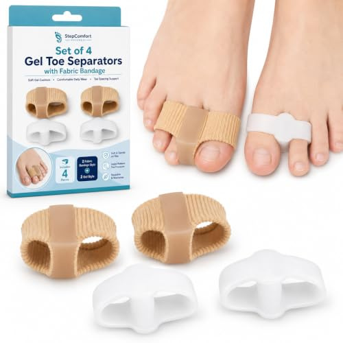 Pnrskter Toe Spacers Bunion Corrector, Soft Gel, 2 Loop Design | Bunions and overlapping toes, One size fits most, Daily wear and home use, Toes separates and reduces rubbing