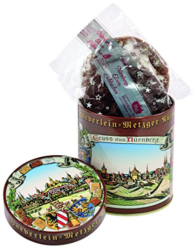 Haerberlein Metzger historische Nürnberg Dose gefüllt mit Lebkuchen sortiert 300g.
