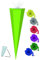 alles-meine.de GmbH Schultüte Rohling - hell Grün - 85 cm incl. Schleife/Tüllabschluß - Zuckertüte - zum Basteln, Bemalen und Bekleben Bastelschultüte