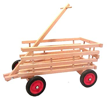Rudolphs Schatzkiste Handwagen Bollerwagen Maße: L/B/H 45cm/ 27cm/ 24cm NEU Holzwagen Leiterwagen Kinderwagen Seiffen Erzgebirge