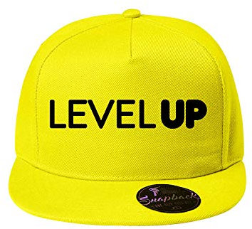 OwnDesigner Level up Kappe Unisex für Männer und Frauen - Baseball Cap mit Wunschlevel up (412-Cap5P-6Gelb)