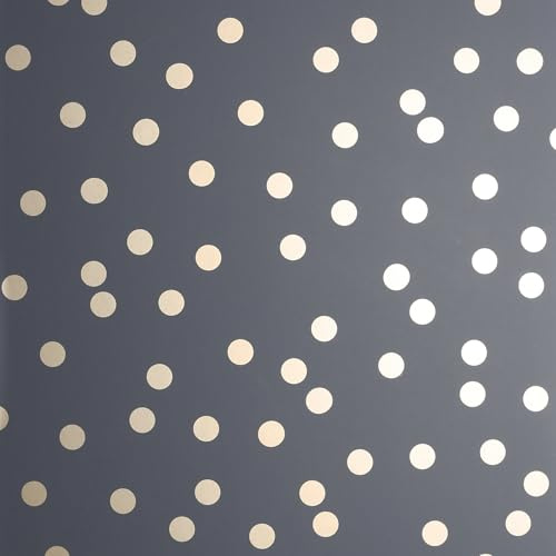 Arthouse Rose Gold Dotty Charcoal Grey - Dotty Design - Matt Background - Soft Charcoal Tone - Rose Gold Polka Dots - for Living Spaces & Feature Walls - Easy to Apply - Paste The Paper - 685001