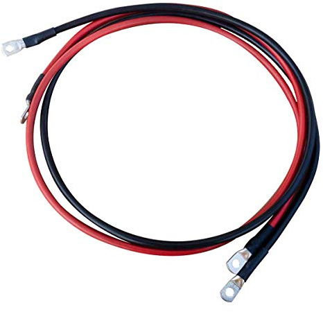ECTIVE Batteriekabel - M8/M8, 3m, rot/schwarz, Kupfer, 25 mm² - Massekabel, Batterieladekabel, Stromkabel mit Ringösen für 12V Motorrad Batterie, Versorgungsbatterie, Traktionsbatterie