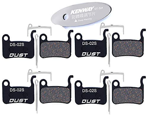 CYCEARTH 4 Pares de Pastillas de Freno de Disco de Bicicleta para Shimano Deore XT XTR LX SLX Hone Zoom Saint (Semi-Metallic/Sintered Metal) (Semi-Metallic)