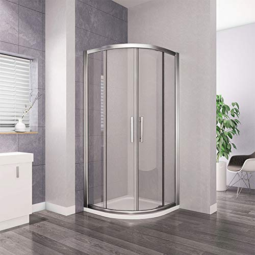 900x900x1850mm Xinyang Quadrant Shower Enclosure 6mm Easy Clean Glass Sliding Shower Cubicle Door with Shower Tray Free Waste