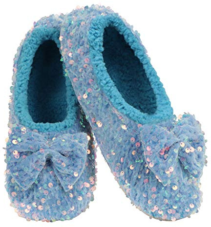 Snoozies Blue Dazzle Bling Ballerina Size Medium
