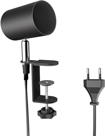 ledscom.de Lámpara de pinza WAIKA, interruptor, negro mate, 1x GU10 máx. 15W