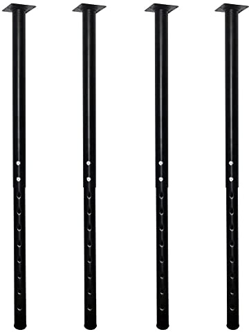QLLY Tischbeine Metall Schwarz 4 Stück Schreibtischbeine Höhenverstellbar 60-100cm Möbelfuß Hochbelastbares Metall Tischbeine Geeignet Tischfuß für Heimbüro Schreibtisch Arbeitsplatten (4, Schwarz)