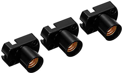 PATIKIL Rosca E12 Mini Bombilla Soporte, 3 Paquete Luz Cuentas Lámpara Bases Zócalo Circuito Electricidad Experimento Iluminación Bricolaje Accesorios, Negro