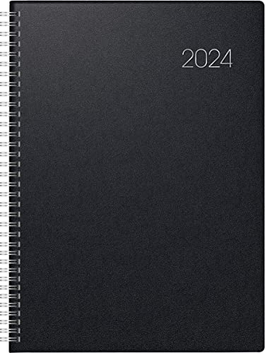 BRUNNEN Tageskalender Modell 787 2024 1 Seite = 1 Tag A4 schwarz