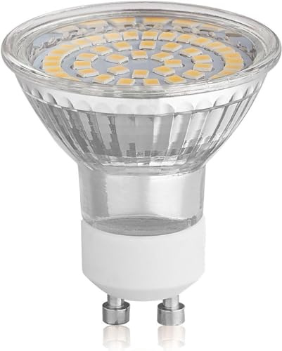 HCFEI 3x LED GU10 Leuchtmittel, 3W Lampe Strahler Spot 389lm, KEIN FLACKERN, AC 100-240V, SMD LED Strahler 120° Classic Glas, Ersetzt 45W Halogenlampen (Warmweiß 3000K)