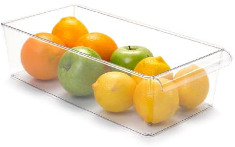 Tradineur - Cajón Organizador para frigorífico N.º 11 - Fabricado en Poliestireno - Apto para Lavavajillas y Uso alimentario - 10 x 18 x 37 cm - Transparente