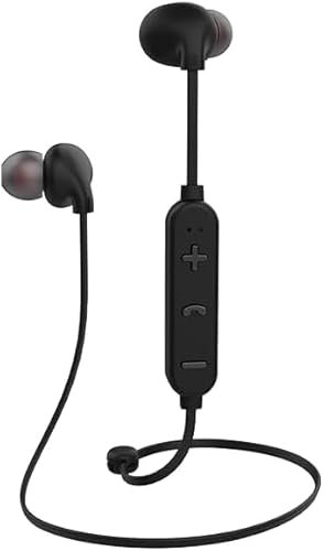 Mr. Gadget's Solutions Auriculares Bluetooth inalámbricos para el cuello, cancelación de ruido, micrófono, para deportes, correr, gimnasio, color negro