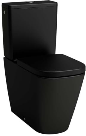 Laufen Meda Combiné WC au sol, sans rebord, Silent Flush, 360x680mm, chasse deau basse, H8241117160001, Couleur: noir mat