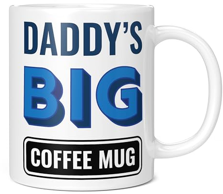 Mug Monster - Daddy's Big Coffee Mug, 20 oz Ceramic, Giant, White, Oversized, Extra Large, Reusable, Dishwasher & Microwave Safe, Father's Day, Birthday Gift