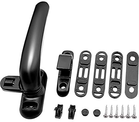 Manija de ventana,Manilla Puerta Aluminio Manija universal de la ventana de bloqueo de la ventana de bloqueo de la ventana de bloqueo de la rueda de la rueda de la rueda de la rueda del hardware negro