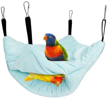 Hamaca calefactora para pájaros | de Invierno para Loro | Accesorio para Jaula de Interior y Exterior para Percha ocultadora de anidación y Reposo, Juego y decoración