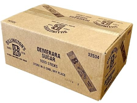 Billington’s Natural Brown Sugar Sticks – 2g (Pack of 1000) | Unrefined Cane Sugar | Individually Wrapped Portion-Controlled Sachets for Tea & Coffee | Ideal for Homes, Offices & Catering