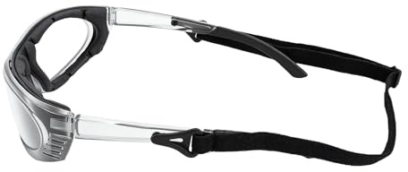 Alomejor Lunettes de Racquetball avec Lentilles Photochromiques en PC, Lunettes de Sport Anti-buée, Monture en Nylon avec Sangle Amovible, Protection Oculaire Coupe-vent pour Squash, Cyclisme,