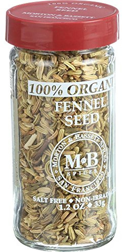 Morton & Bassett Fennel Seeds, 1.9 oz – Non-GMO, Salt-Free, Sweet and Anise-Like Flavor for Roasts, Sauces & Indian Dishes