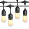BRIMAX Outdoor String Lights 49FT Heavy Duty Commercial Grade Waterproof String Lights, 15 E27 Sockets, 15 Shatterproof LED Bulbs (2W Warm White), Garden Light for Patio, Backyard, Cafe