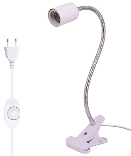 MILIWAN Portalampada E27 con Pinza, in Ceramica Resistente all'Alta Temperatura, Collo di Cigno 40cm, Adatta a Lampada LED da Lettura, Lampada Riscaldante e Riscaldatore Animali ecc [Aggiornata]