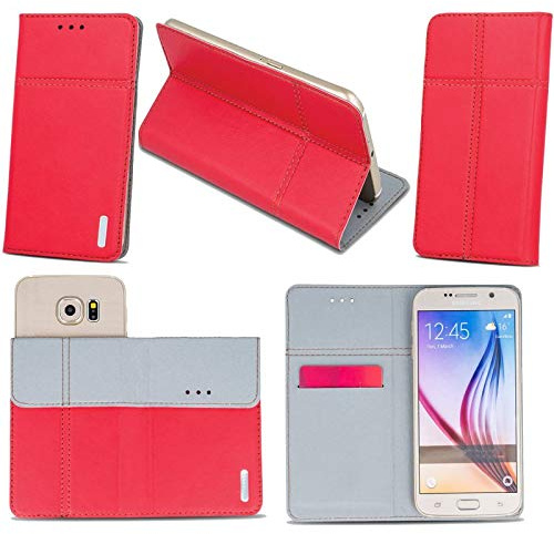 Supercase24 Handy Tasche für Gigaset GS4 Book Case Klapp Cover Schutz Etui Hülle in rot