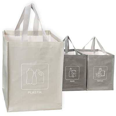 RETRIX Mülltrennsystem - inklusive Stabilisatoren - Mülltrennsystem 3fach - hohe Belastbarkeit - Pfandflaschen Aufbewahrung - Recycling Mülltrennsystem