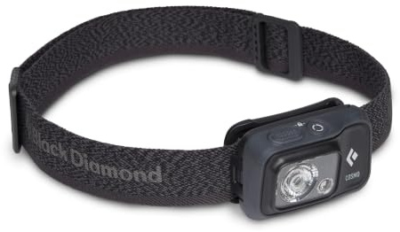 BLACK DIAMOND Cosmo 350 Headlamp | 350 Lumens, 3X AAA Batteries (Included) | Dual Power Options | Waterproof, Dimmable Light for Camping & Hiking | Graphite