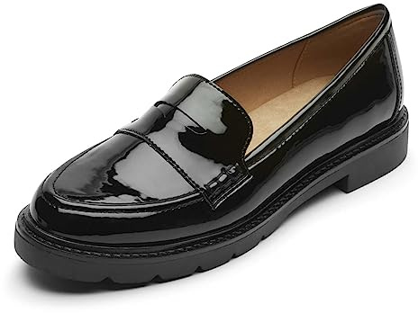 Rockport Women's Kacey Penny, Black Patent, 8.5