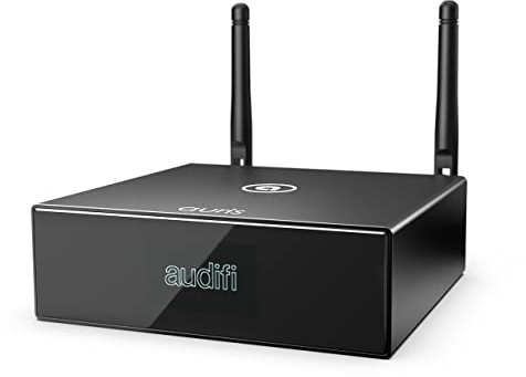 Auris Audifi Multiroom Music Receiver, WiFi & Bluetooth 5.0 Hi-Res Audio Streamer with Audiophile DAC, AirPlay, DLNA, Spotify Connect, Wireless Audio Adapter for Home Stereo, AV Receiver or Amplifier