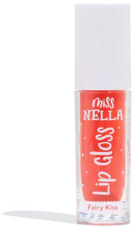 Miss Nella Fairy Kiss Lipgloss, roter feuchtigkeitsspendender Kinder-Lipgloss, Wassermelonenduft, sanft zur Haut. Gibt einen Hauch von Farbe, mit extra Glanz.