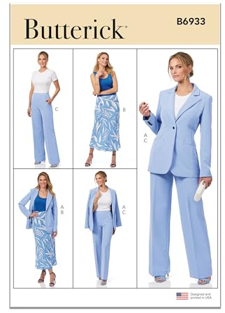 Butterick B6933Y5 Misses' Jacket, Skirt and Pants Y5(18-20-22-24-26)