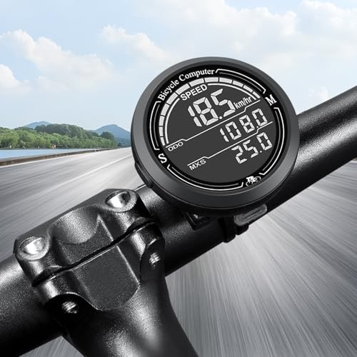 AMOMYDOG Contachilometri Bici, 19 Funzioni Ciclocomputer Con Display LCD Retroilluminato, Impermeabile Computer Conta km Per Distanza di Tracciamento Velocità Accessori (Nero)