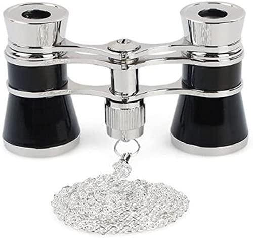 QWAXTRIW Qwaxtriw 3 x 25 klassiska vikbara operaglasögon kikare metallkropp med kedjeoptisk linsteater Small Portable Telescope Te