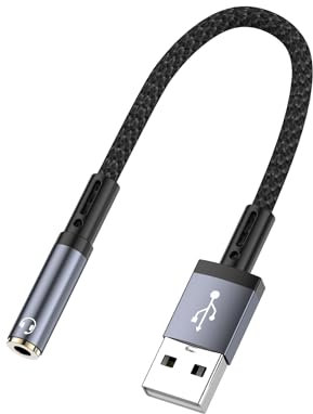 Leloco 2 Stück USB Soundkarte Extern, Audio Adapter 3,5 mm Klinke auf USB, Ideal für Headset, PC, Laptop, PS4, Lautsprecher, Desktop, Kompatibel mit verschiedenen Geräten